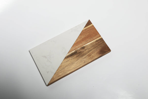 Marble and Acacia Wood Rectangular Serving or Cheese Board