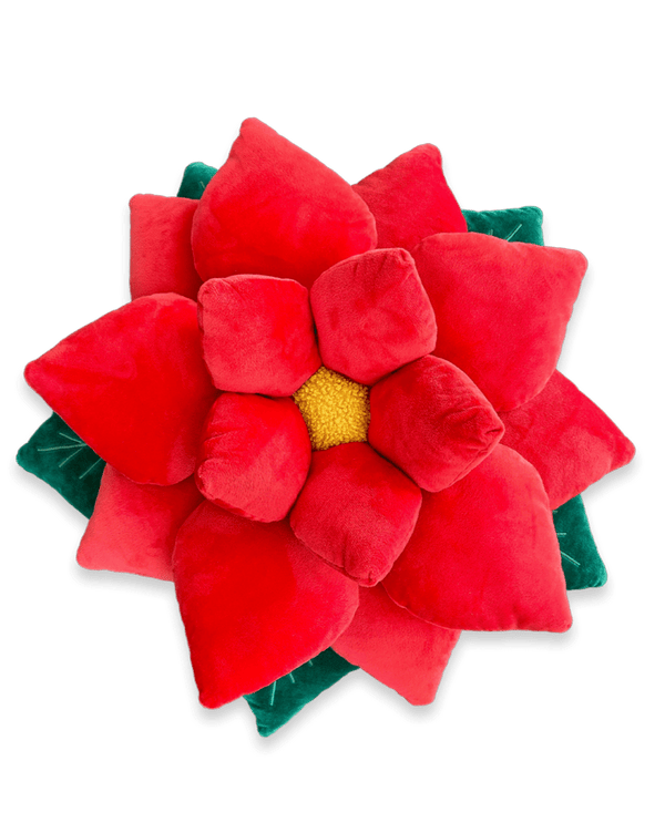 Poinsettia Pillow - Christmas Red