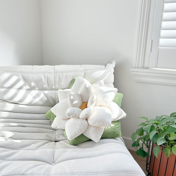Poinsettia Pillow - Marshmallow White