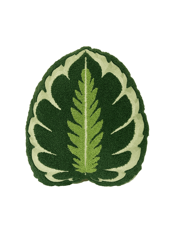 Tufted Calathea Medallion Leaf Pillow