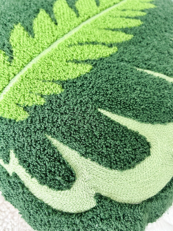 Tufted Calathea Medallion Leaf Pillow