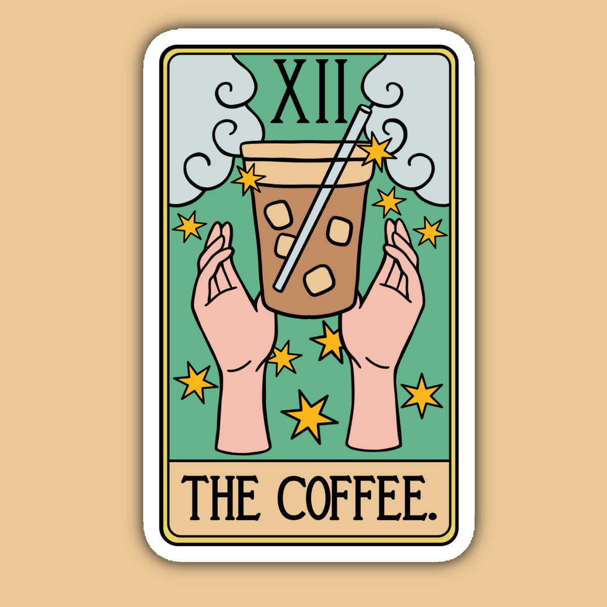 16. Holographic The Coffee Tarot Card Stickers