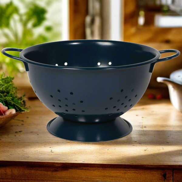 Matte Steel Ink Blue Colander Large