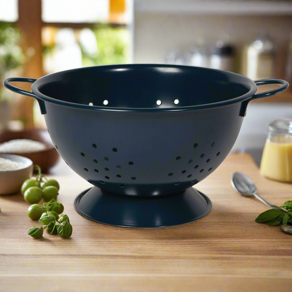 Matte Steel Ink Blue Colander Large