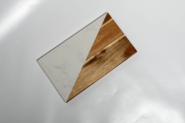 Marble and Acacia Wood Rectangular Serving or Cheese Board