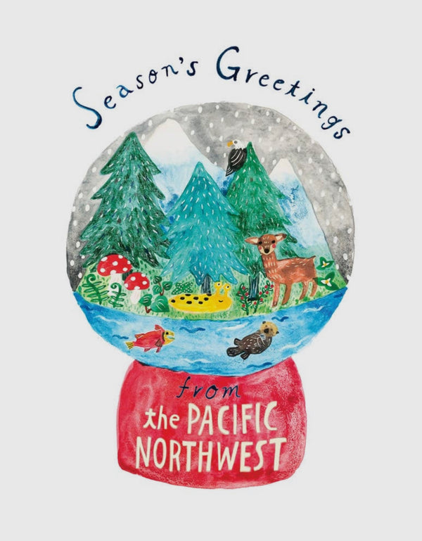 The Pacific Northwest Snow Globe Holiday Greeting Cards