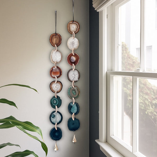 Natural Agate x Bell Garland Wall Hanging