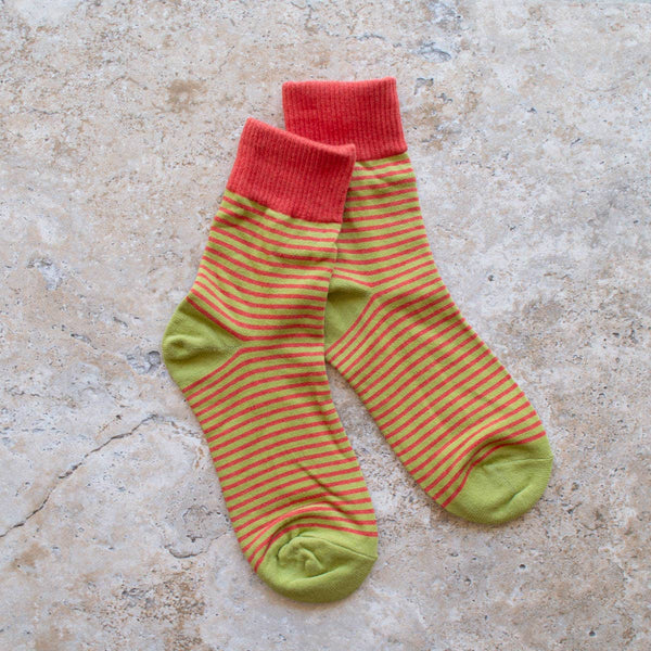 2 Tone Stripe Casual Socks