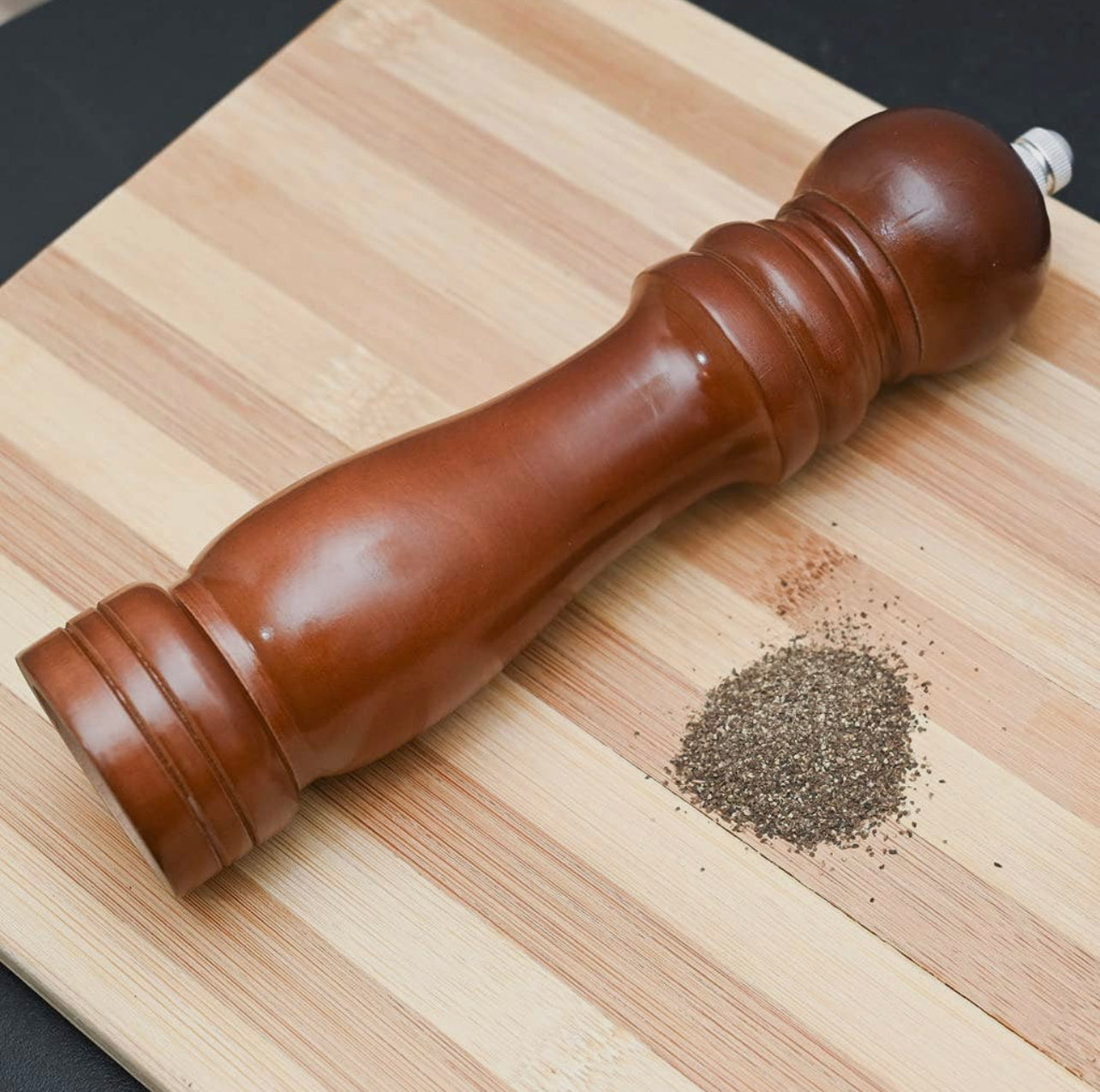 Wooden Pepper or Salt Ceramic Grinder 8"