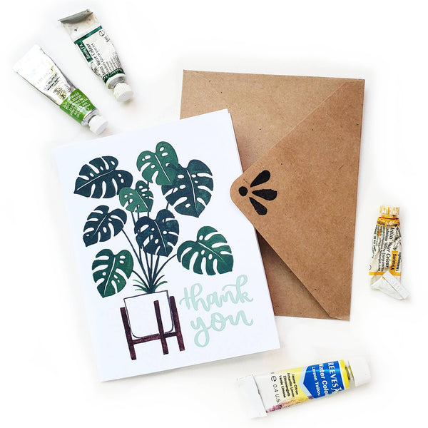 Monstera Plant Thank You Cards