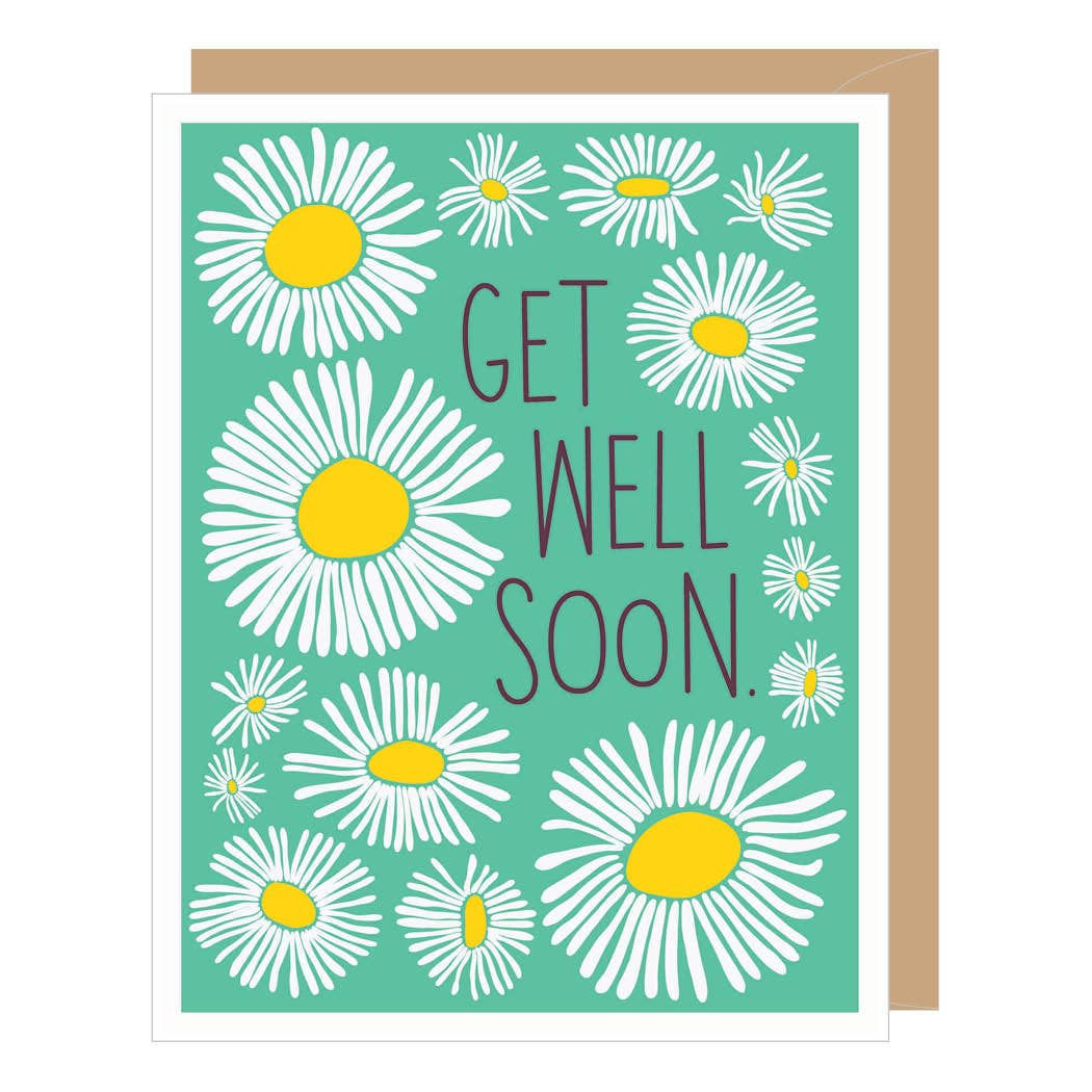 Abstract Daisies Get Well Cards