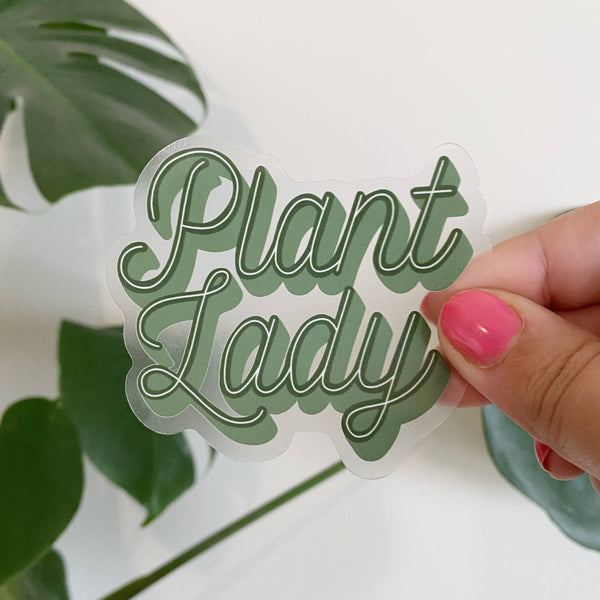 Plant Lady Script CLEAR Sticker