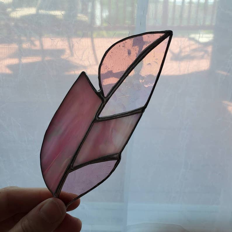 6" Stained Glass Feathers