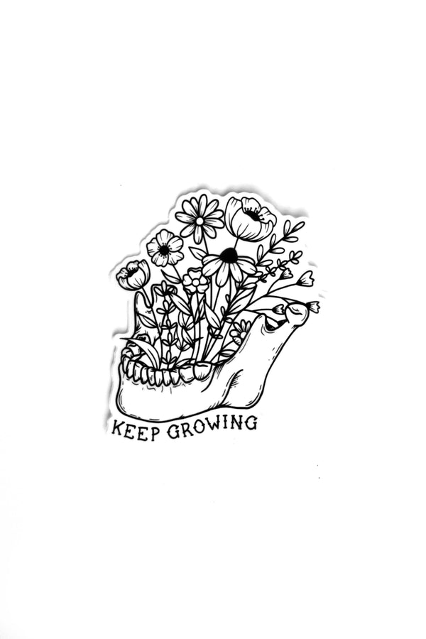 Keep growing Skull Sticker