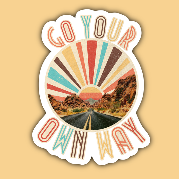 Go Your Own Way Vintage Style Wander Road Sticker