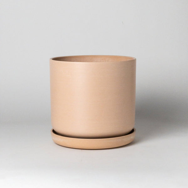 9” Signature Stone Planter & Saucer | Earth Tones - Muted Coral