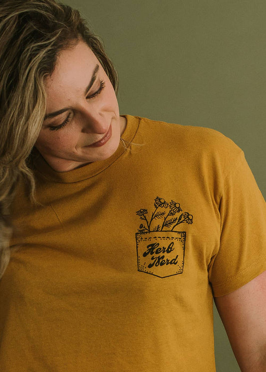 Herb Nerd - Vintaged Cropped Tee