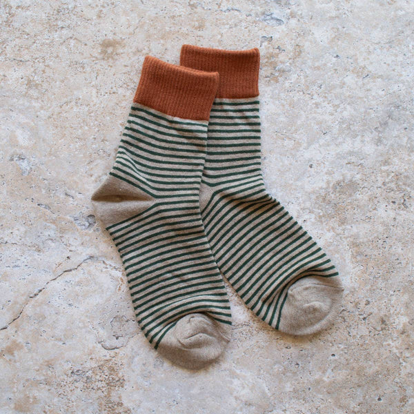 2 Tone Stripe Casual Socks