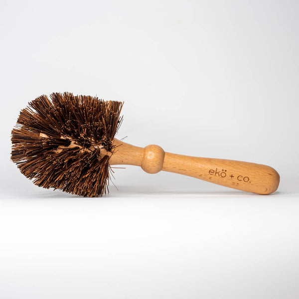 Natural palmyra flower pot bristle cleaning brush