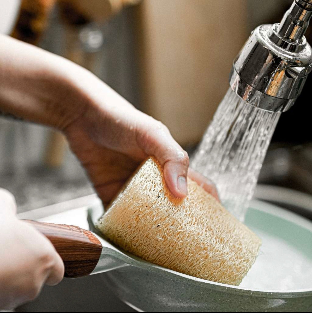 Natural Loofah | Organic Exfoliating Sponge Pad Scrubber